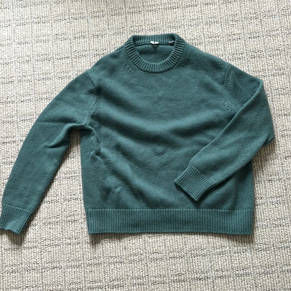 Arket Green Heavy Knit Wool Sweater